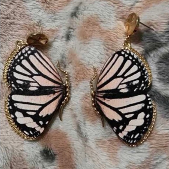 “Luxurious Butterfly” Elegant Swallowtail Brown Black Striped Gold Ornate Dangle - Picture 5 of 7
